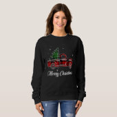 Merry Christmas Buffalo Truck Tree Red Plaid For M Trui (Voorkant volledig)