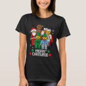Merry Christmas Building Bricks Santa Elf Snowman  T-shirt (Voorkant)
