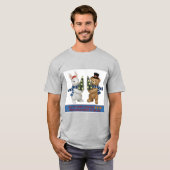Merry Christmas Bunny and Bear Holding Trees T-Shi T-shirt (Voorkant volledig)