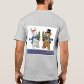 Merry Christmas Bunny and Bear Holding Trees T-Shi T-shirt (Achterkant)