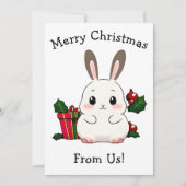 Merry Christmas Bunny One Feestdagenkaart (Voorkant)