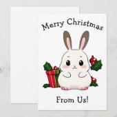 Merry Christmas Bunny One Feestdagenkaart (Voorkant / Achterkant)