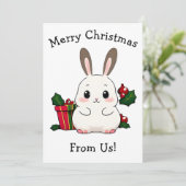 Merry Christmas Bunny One Feestdagenkaart (Staand voorkant)