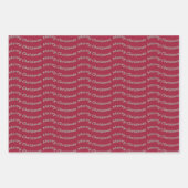 Merry Christmas Burgundy Houndstooth Pattern Inpakpapier Vel (Voorkant 3)