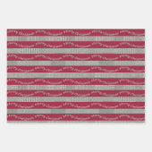 Merry Christmas Burgundy Houndstooth Pattern Inpakpapier Vel (Voorkant 2)