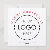 Merry Christmas Business Logo Company Kraft Kaart (Voorkant)