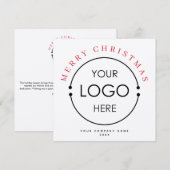 Merry Christmas Business Logo Company Kraft Kaart (Voorkant / Achterkant)
