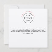 Merry Christmas Business Logo Company Kraft Kaart (Achterkant)