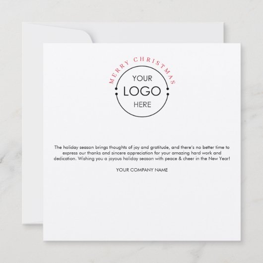 Merry Christmas Business Logo Company Kraft Kaart (Achterkant)