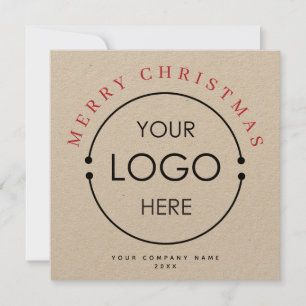 Merry Christmas Business Logo Company Kraft Kaart
