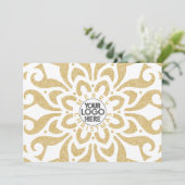 Merry Christmas Business Logo Sneeuwvlok Goud Feestdagenkaart (Staand voorkant)