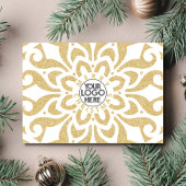 Merry Christmas Business Logo Sneeuwvlok Goud Feestdagenkaart