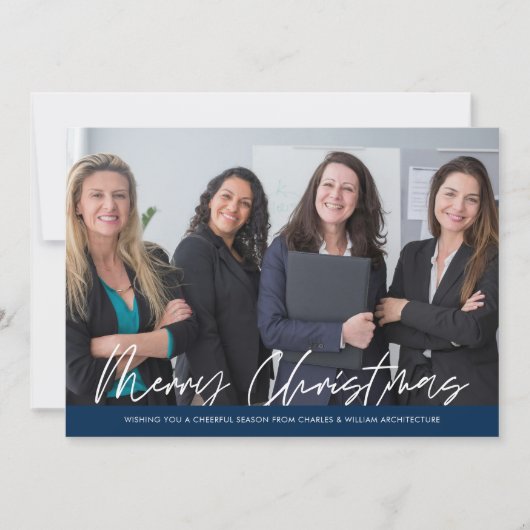 Merry Christmas Business Team Photo Feestdagenkaart (Voorkant)