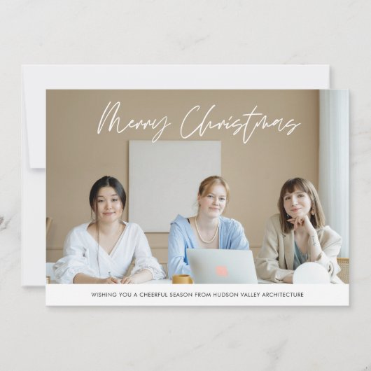 Merry Christmas Business Team Photo  Feestdagenkaart (Voorkant)