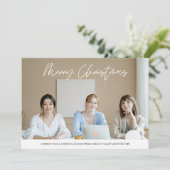 Merry Christmas Business Team Photo  Feestdagenkaart (Staand voorkant)