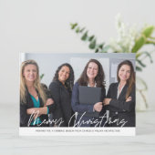 Merry Christmas Business Team Photo Feestdagenkaart (Staand voorkant)