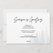 Merry Christmas Business Team Photo Pine Trees Feestdagenkaart (Achterkant)