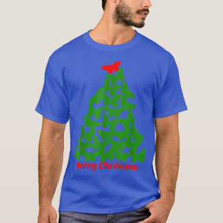 Merry Christmas Butterfly Tree   Short Sleeve  T-shirt