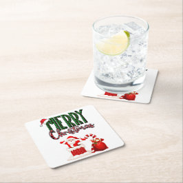 Merry Christmas by Santa - Paper Coaster Kartonnen Onderzetters
