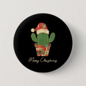 Merry Christmas Cactus Patchwork Quilt Ronde Button 5,7 Cm (Voorkant)