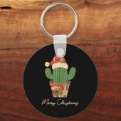 Merry Christmas Cactus Patchwork Quilt  Sleutelhanger (Voorkant)