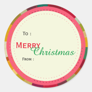 Merry Christmas Cadeau Label Sticker