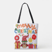 MERRY CHRISTMAS CADEAUS LIGHTS SANTA NIEUW JAAR TOTE BAG (Achterkant)