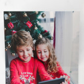 Merry Christmas Calligraphy Botanical 3 Photo Drieluik Wenskaart (Binnenzijde eerst)