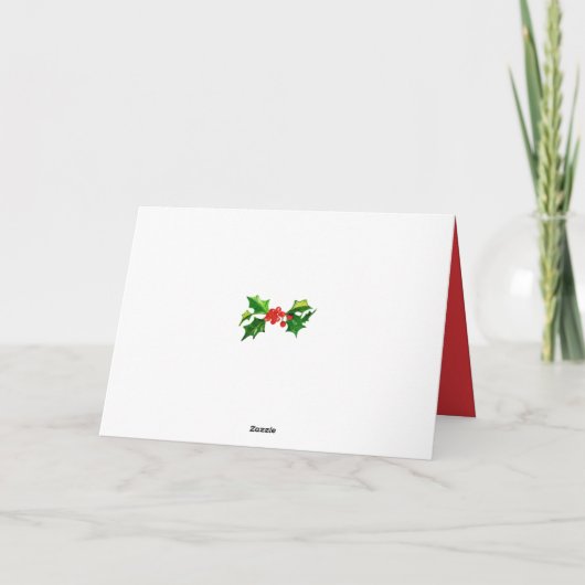 Merry Christmas Calligraphy Botanical 3 Photo Feestdagen Kaart (Achterkant)