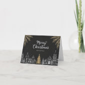 Merry Christmas Calligraphy Holiday Folded Card Aankondiging (Voorkant)