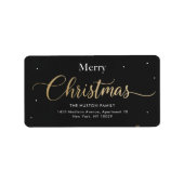 Merry Christmas Calligraphy I Return Address Label (Voorkant)
