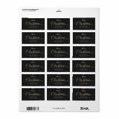 Merry Christmas Calligraphy I Return Address Label (Full Sheet)