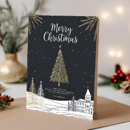 Merry Christmas Calligraphy Scrip Folded Feestdagen Kaart