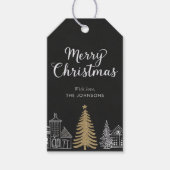 Merry Christmas Calligraphy Scrip Holiday Cadeaulabel (Voorkant)