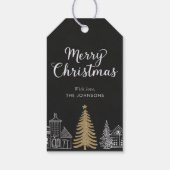 Merry Christmas Calligraphy Scrip Holiday Cadeaulabel (Achterkant)