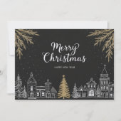 Merry Christmas Calligraphy Scrip Holiday Card Feestdagenkaart (Voorkant)