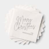 Merry Christmas Calligraphy Silver Folie Servetten (Insitu (Gestapeld))