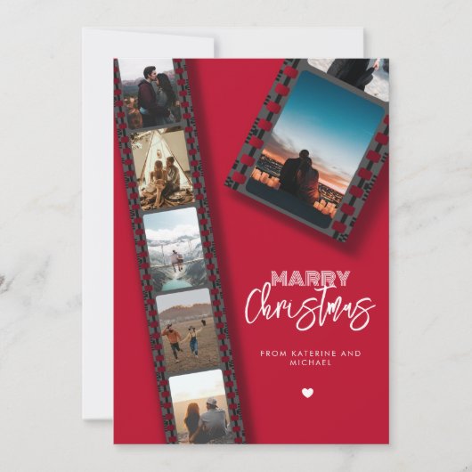 Merry Christmas Camera Roll 6 Fotocollage Feestdagenkaart (Voorkant)