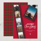Merry Christmas Camera Roll 6 Fotocollage Feestdagenkaart (Voorkant / Achterkant)