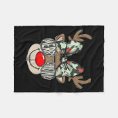 Merry Christmas Camo Reindeer Bow Girl Women Kid H Fleece Deken (Voorkant (Horizontaal))