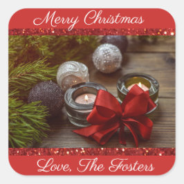 Merry Christmas Candle Display Stickers