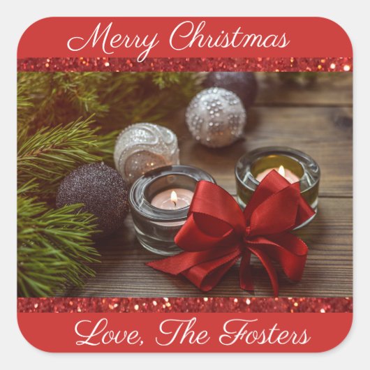 Merry Christmas Candle Display Stickers (Voorkant)