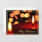 Merry Christmas Candle Lights Briefkaart (Voorkant / Achterkant)