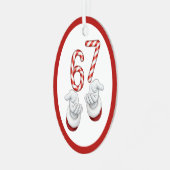 Merry Christmas Candy Cane 6-7 Meme Funny Metalen Ornament (Voorkant links)