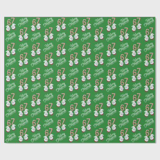 Merry Christmas Candy Cane 6-7 Meme Pattern Cadeaupapier (Vlak)