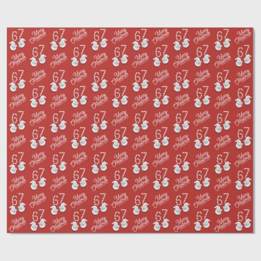 Merry Christmas Candy Cane 6-7 Meme Pattern Cadeaupapier (Vlak)