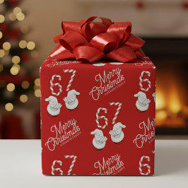Merry Christmas Candy Cane 6-7 Meme Pattern Cadeaupapier