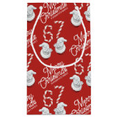 Merry Christmas Candy Cane 6-7 Meme Pattern Klein Cadeauzakje (Achterkant)