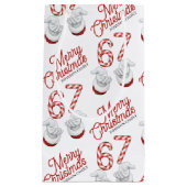 Merry Christmas Candy Cane 6-7 Meme Pattern Klein Cadeauzakje (Voorkant)