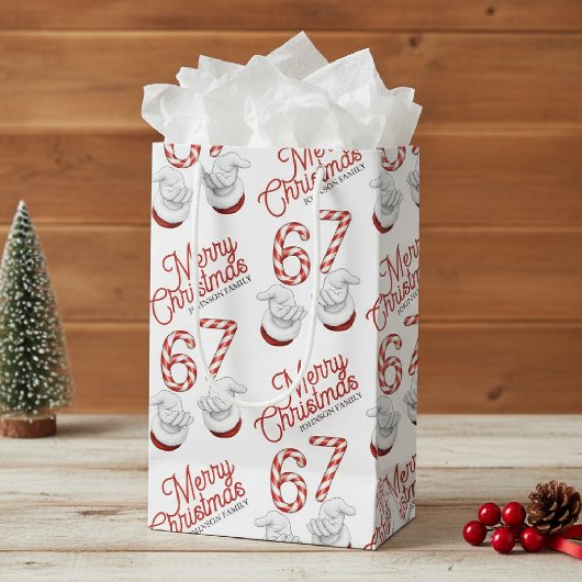 Merry Christmas Candy Cane 6-7 Meme Pattern Klein Cadeauzakje